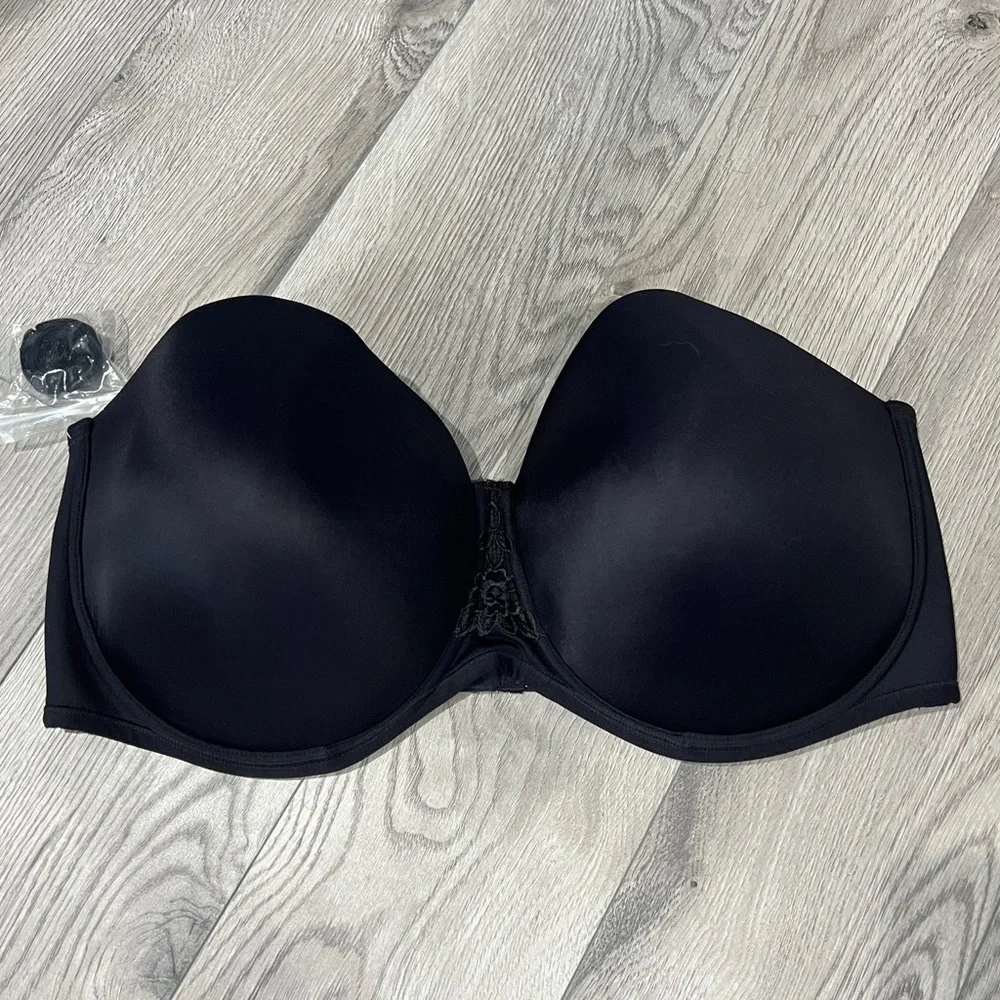 Vanity‎ Fair Black Strapless Bra Size 44DDD NEW